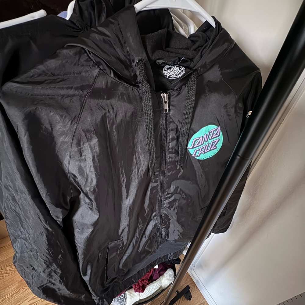 Santa Cruz Black Jacket with Teal Logo